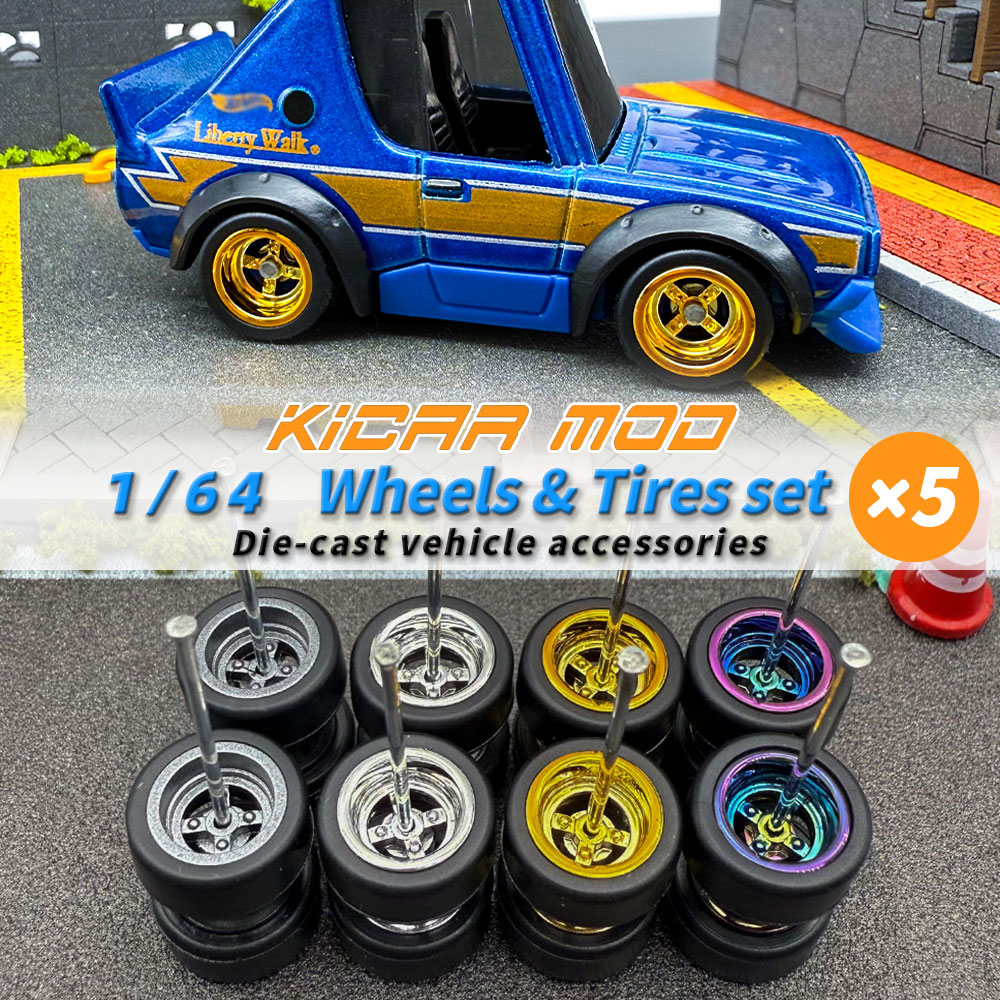 Car Accessories Company - 1/64 Model Çıkarılabilir Tekerlekler Kauçuk Kaygan