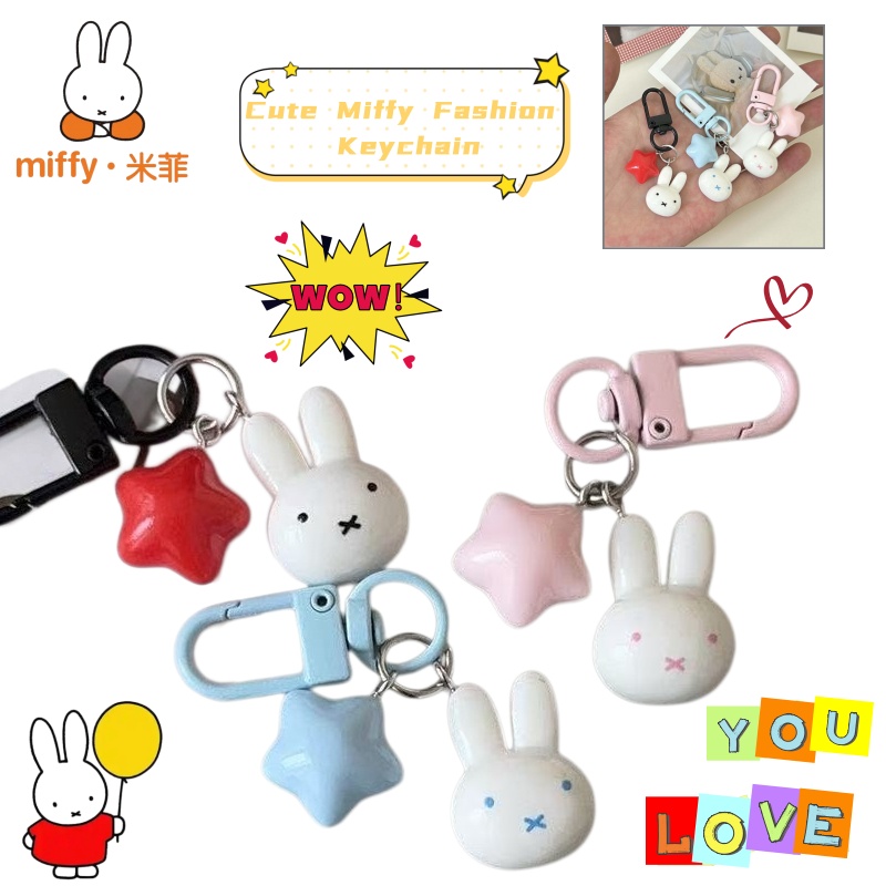 Car Accessories Company - Kawaii Miffy Anahtarlık Sevimli Tavşan Pentagram